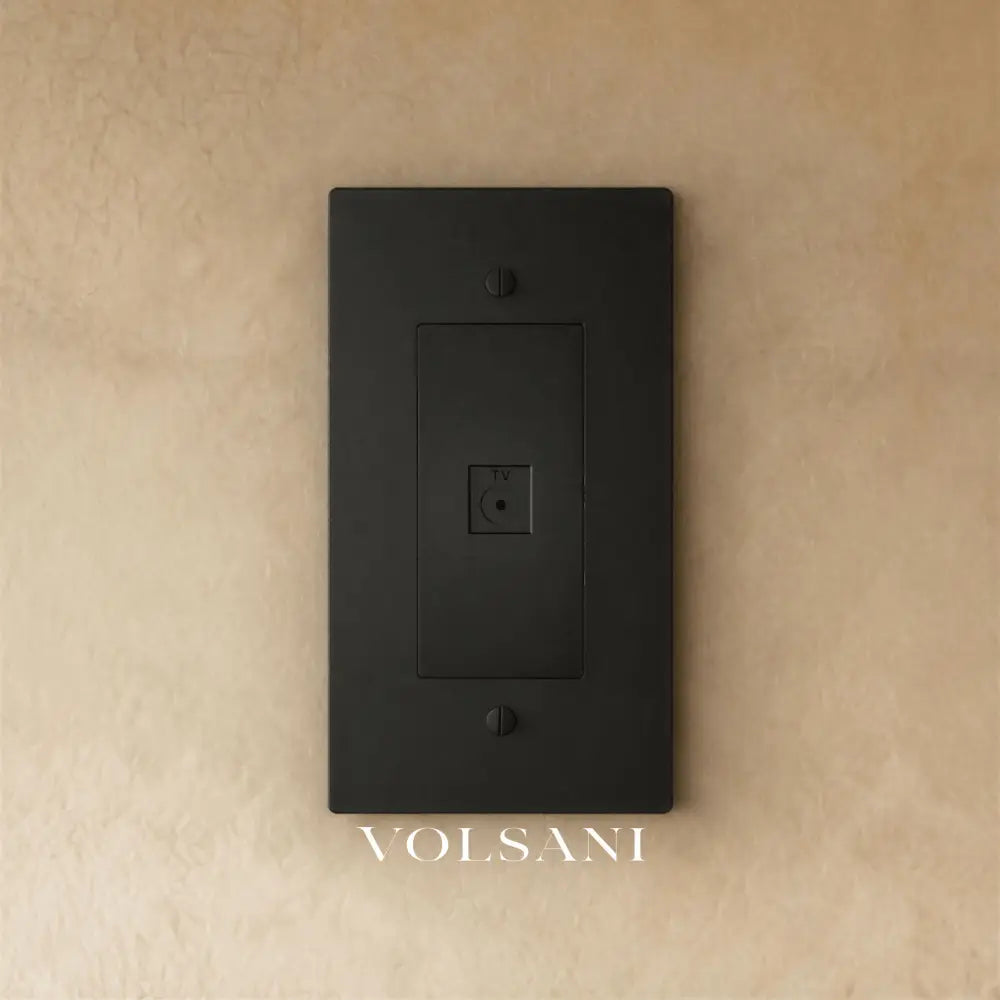 The Brass TV Socket (1-Gang) - Night Black / 1 Gang / TV