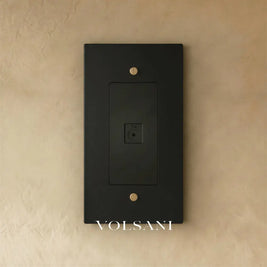 The Brass TV Socket (1-Gang) - Night Black with Brass / 1 Gang / TV