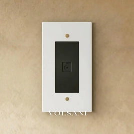 The Brass TV Socket (1-Gang) - White with Brass / 1 Gang / TV