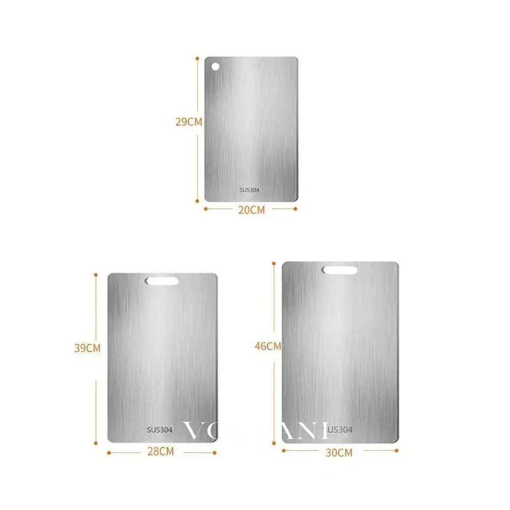 Titanium Cutting Board in Stainless Steel Meat & Vegetable Kitchen Board Stain and Odor Resistant 3 Sizes up to 18in