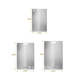 Titanium Cutting Board in Stainless Steel Meat & Vegetable Kitchen Board Stain and Odor Resistant 3 Sizes up to 18in