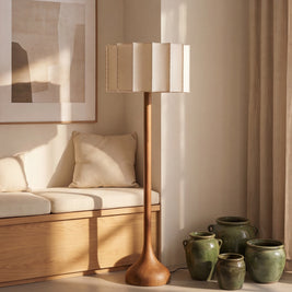 TORU: Houten Vloerlamp (Wabi-Sabi)