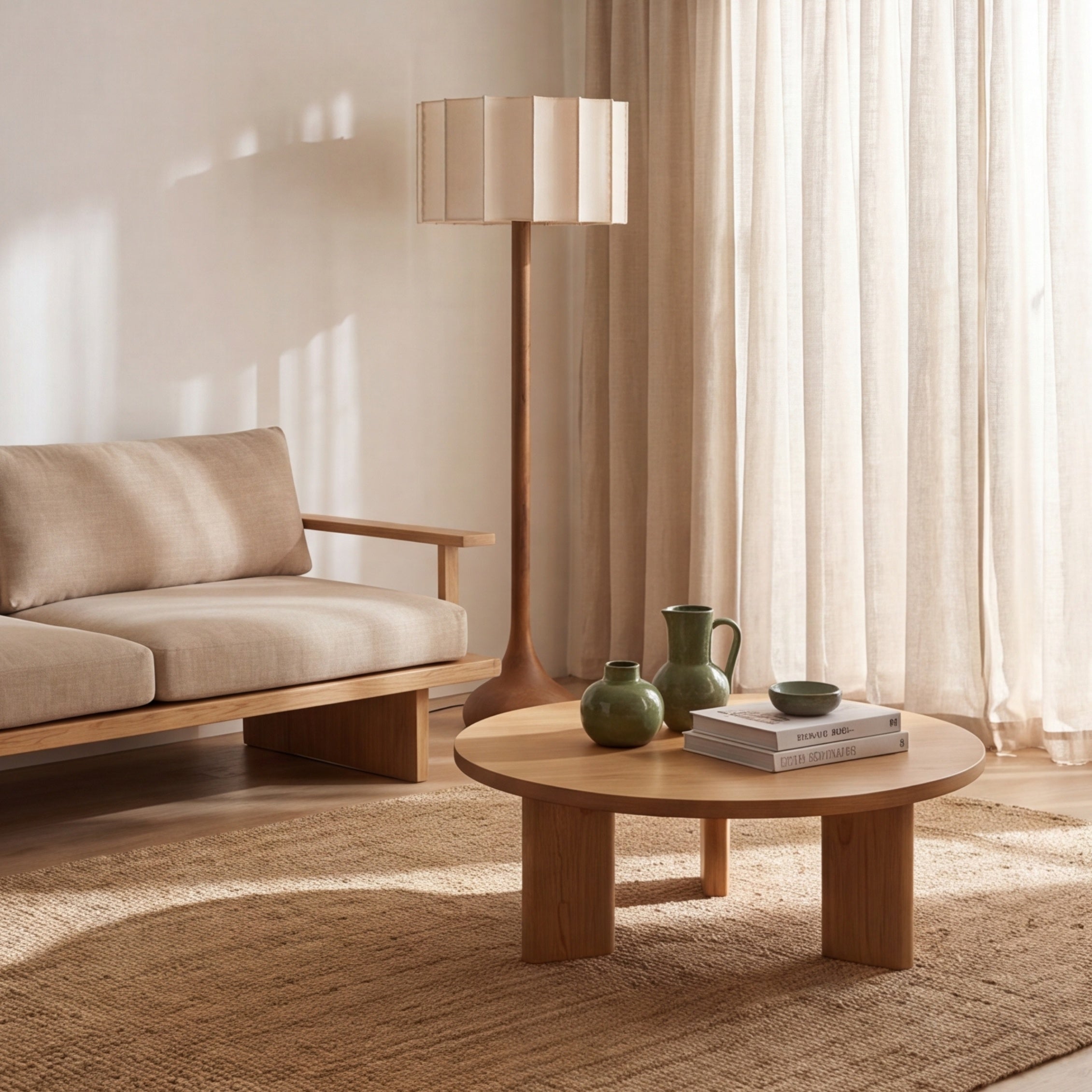 TORU: Houten Vloerlamp (Wabi-Sabi)
