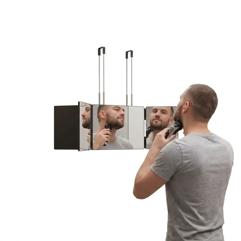 ORLA trifold folding grooming mirror on white background