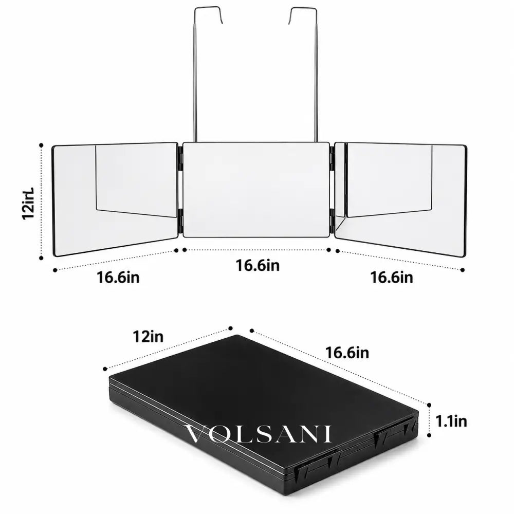Trifold Folding Mirror with Adjustable Panels Self Haircut & Grooming Mirror Hangs or Stands Folds Flat 49.8in Wide