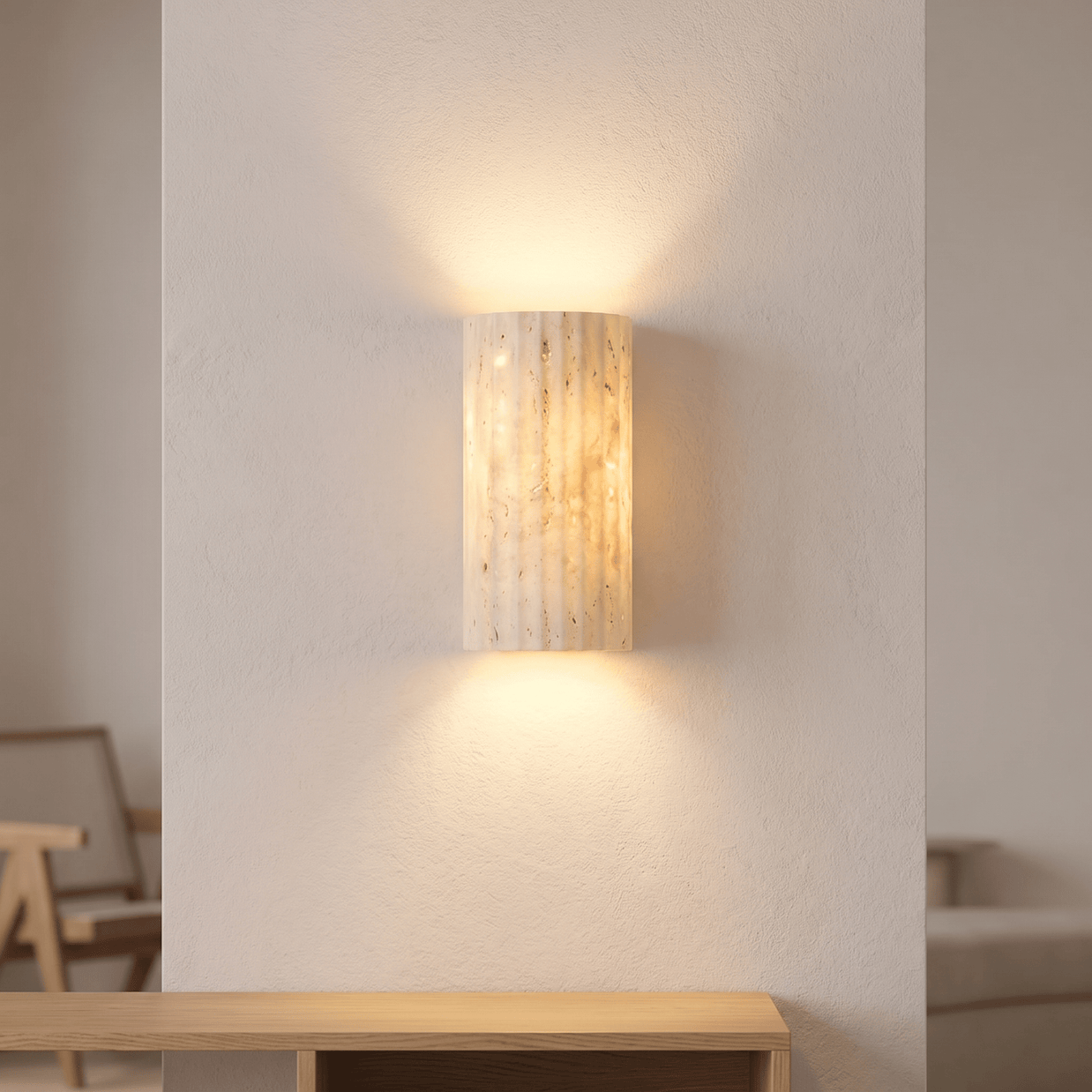 TRIJN: Wandlamp van Natuursteen – Geïntegreerde LED - Volsani