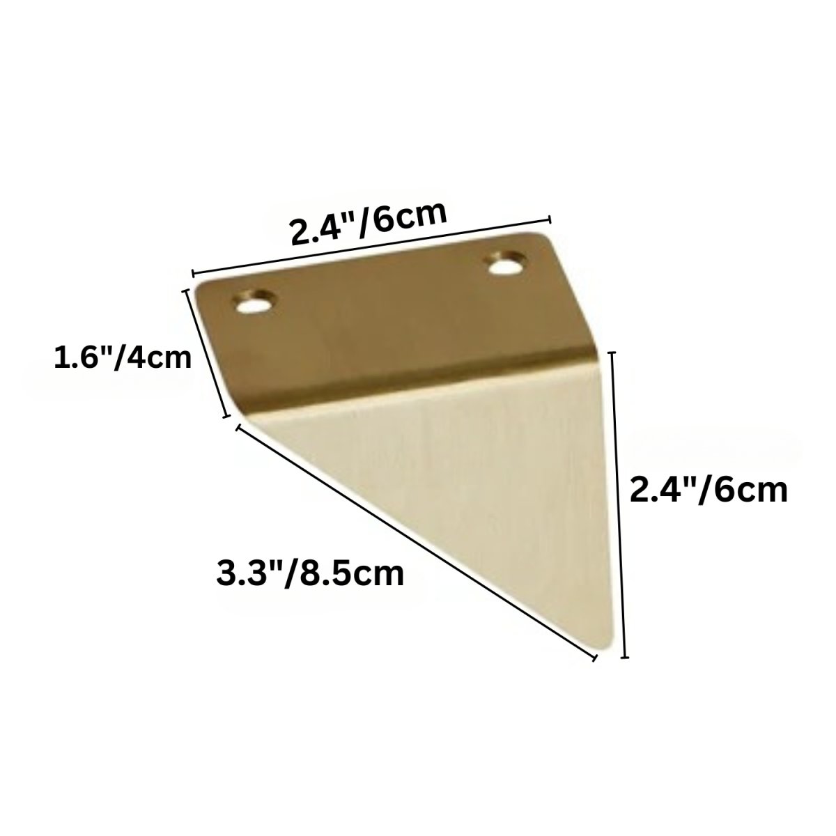 Solid Brass Edge Pull Cabinet Handles, Modern Kitchen & Wardrobe Hardware, Gold or Black, Set of 2, 2.4-3.3in