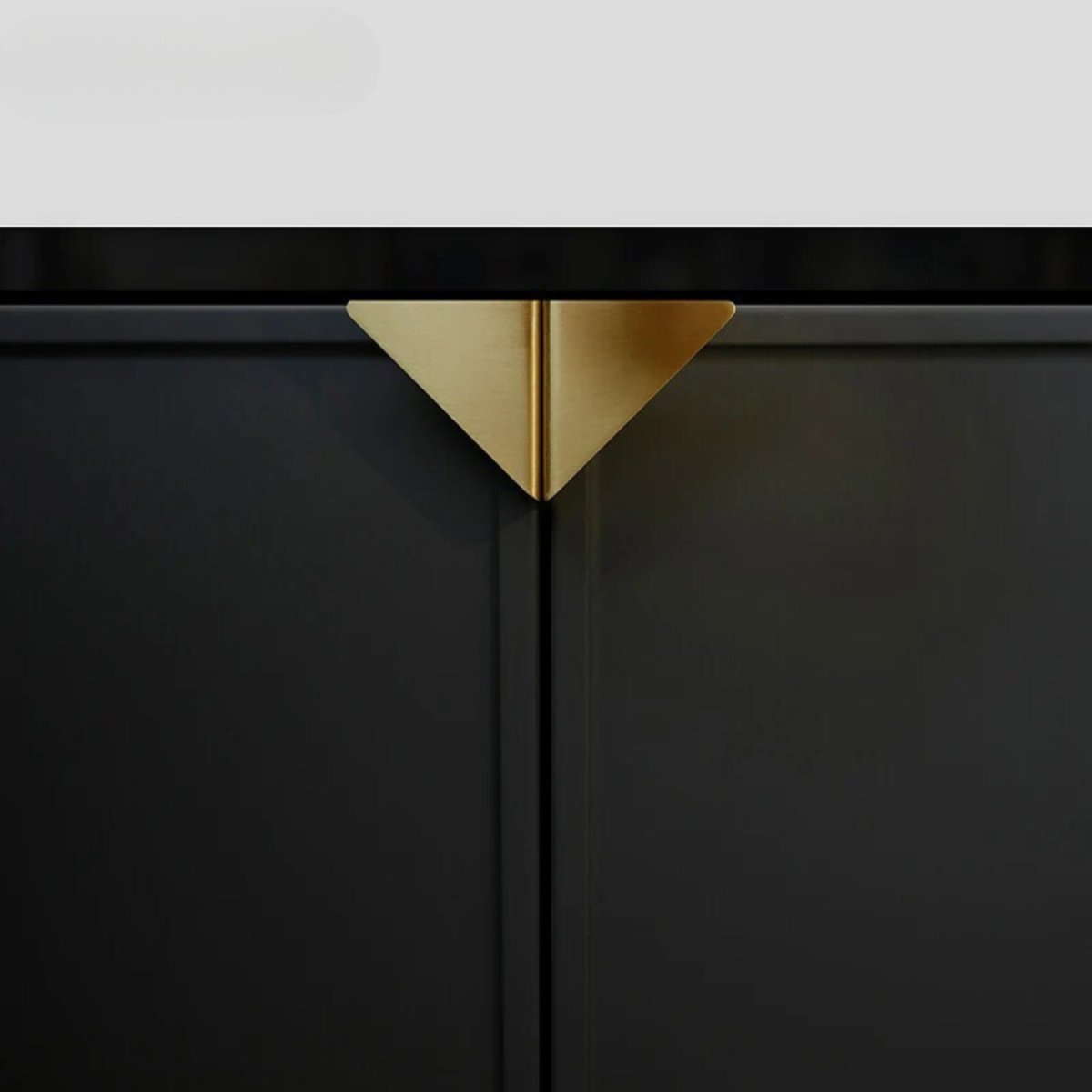 Solid Brass Edge Pull Cabinet Handles, Modern Kitchen & Wardrobe Hardware, Gold or Black, Set of 2, 2.4-3.3in