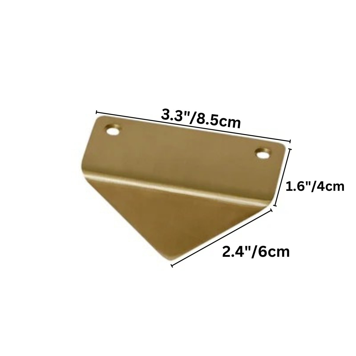 Solid Brass Edge Pull Cabinet Handles, Modern Kitchen & Wardrobe Hardware, Gold or Black, Set of 2, 2.4-3.3in