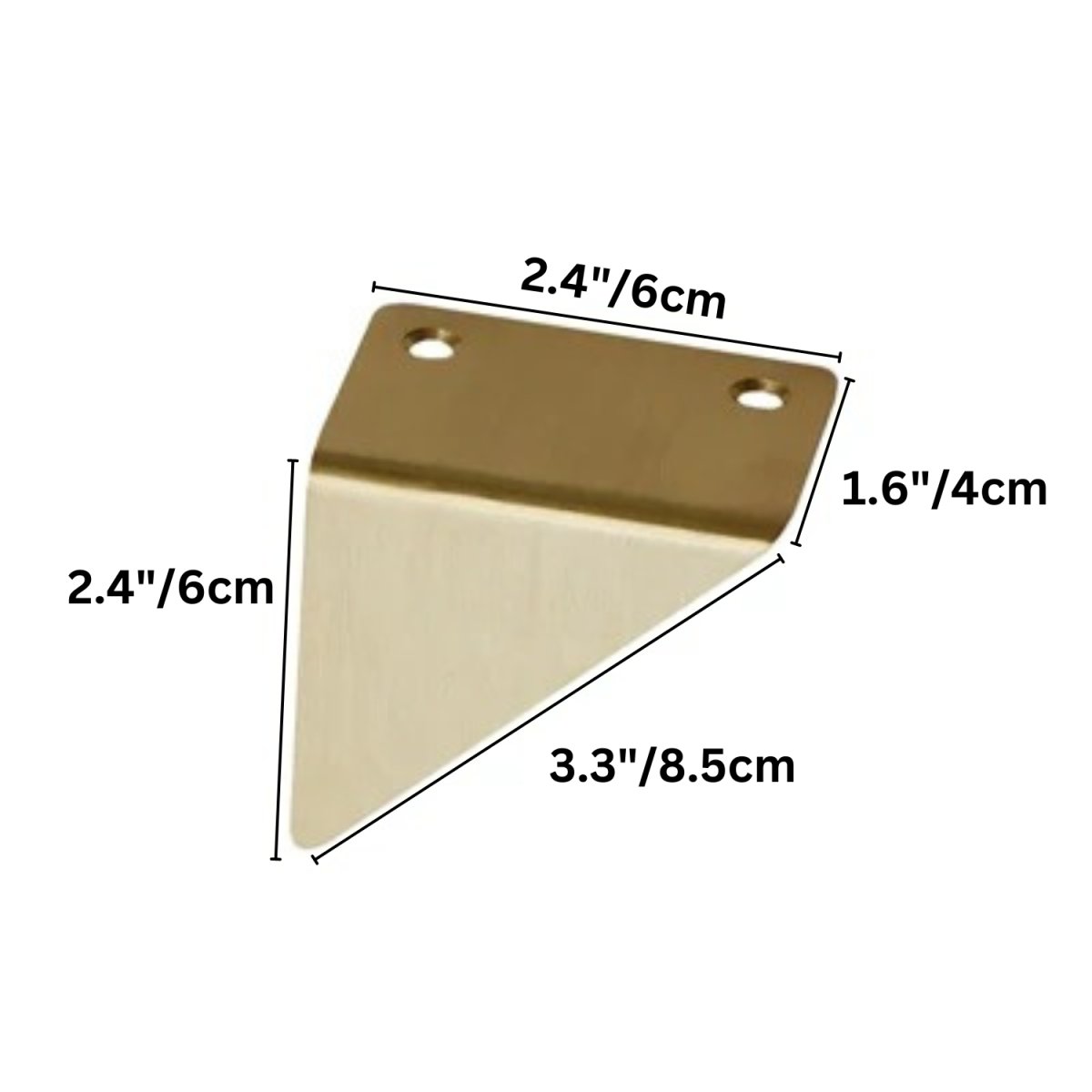 Solid Brass Edge Pull Cabinet Handles, Modern Kitchen & Wardrobe Hardware, Gold or Black, Set of 2, 2.4-3.3in