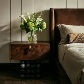 Cowhide & Solid Brass Cabinet Knobs, Modern Kitchen & Wardrobe Hardware, One-of-a-Kind Hide Pattern, Set of 2, 1.2 x 2.8in