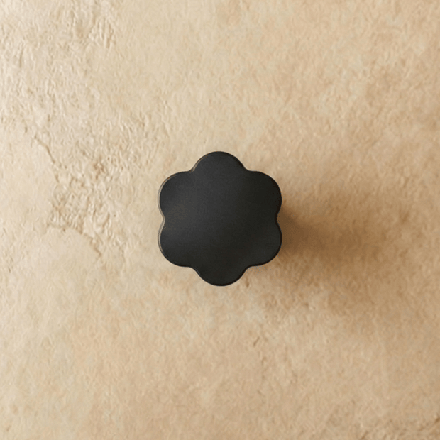 Floral Sculpted Cabinet Knobs, Vintage Kitchen & Wardrobe Hardware, Black Brass & Bronze Finishes, Set of 2, 1.1 x 1.1in