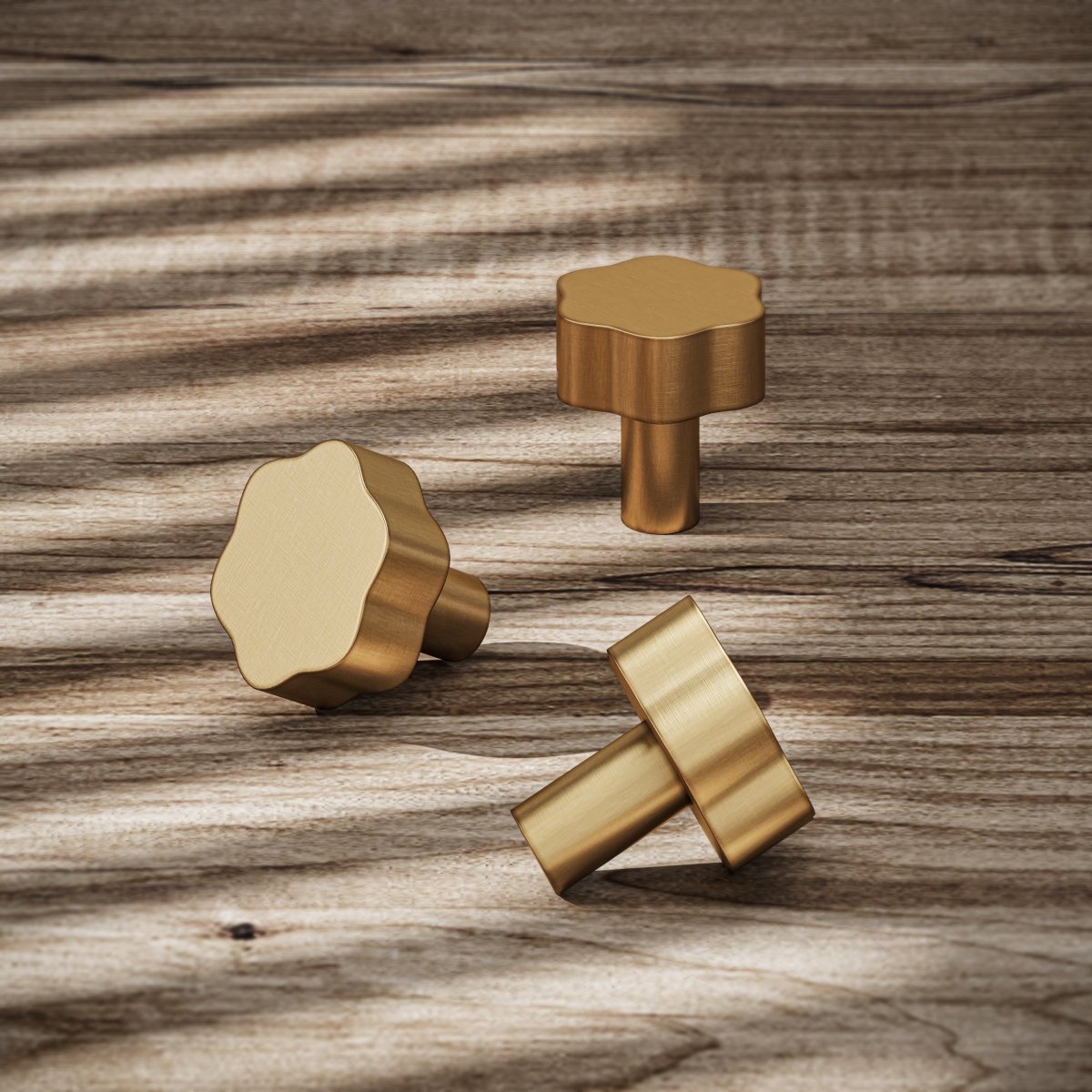 Floral Sculpted Cabinet Knobs, Vintage Kitchen & Wardrobe Hardware, Black Brass & Bronze Finishes, Set of 2, 1.1 x 1.1in