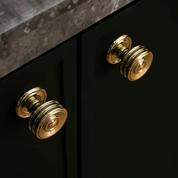 Gold-Finish Cabinet Knobs & Drawer Pull Bars, Modern Kitchen & Dresser Hardware, Ergonomic Grip, Set of 2 Pieces, 1.2-8.8in