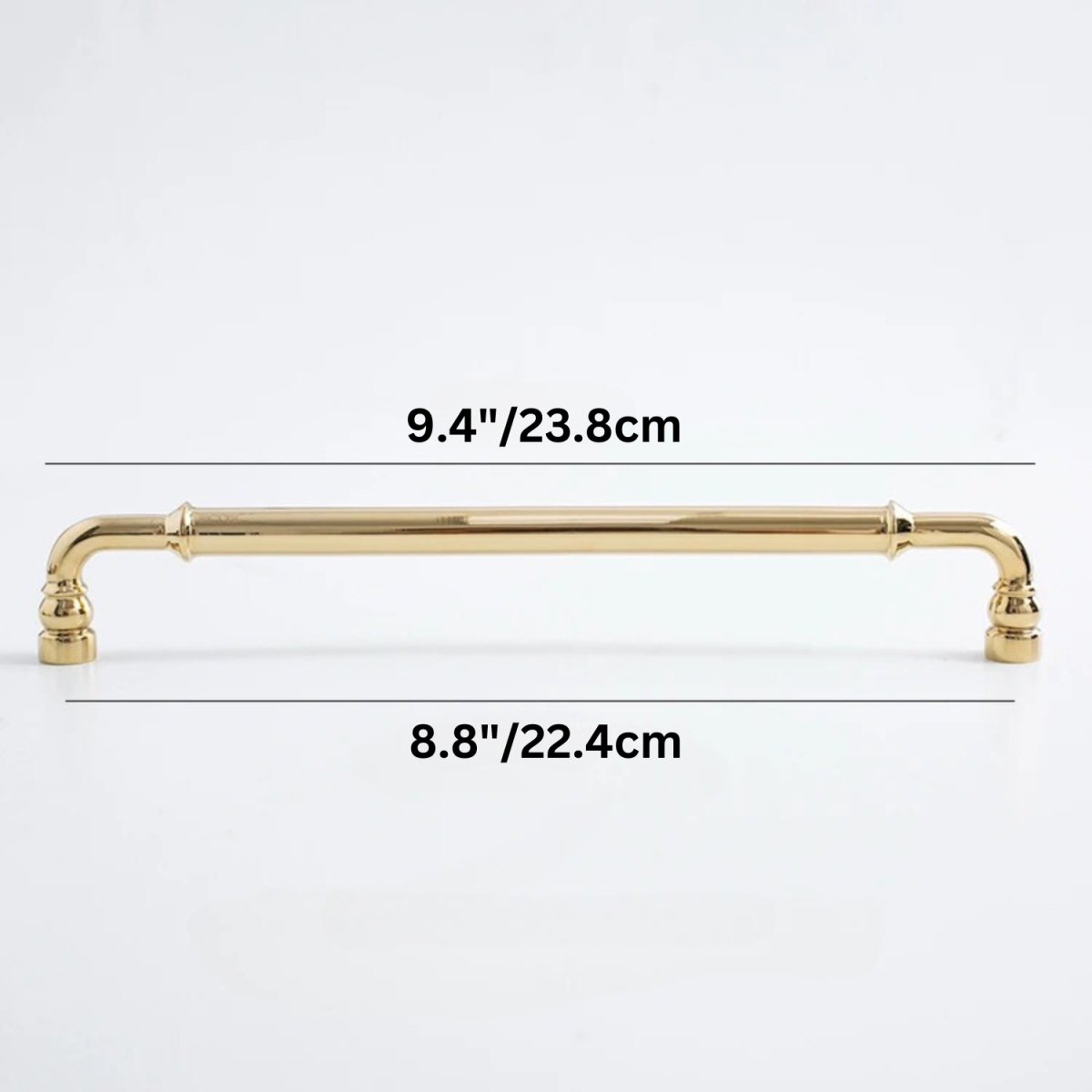 Gold-Finish Cabinet Knobs & Drawer Pull Bars, Modern Kitchen & Dresser Hardware, Ergonomic Grip, Set of 2 Pieces, 1.2-8.8in