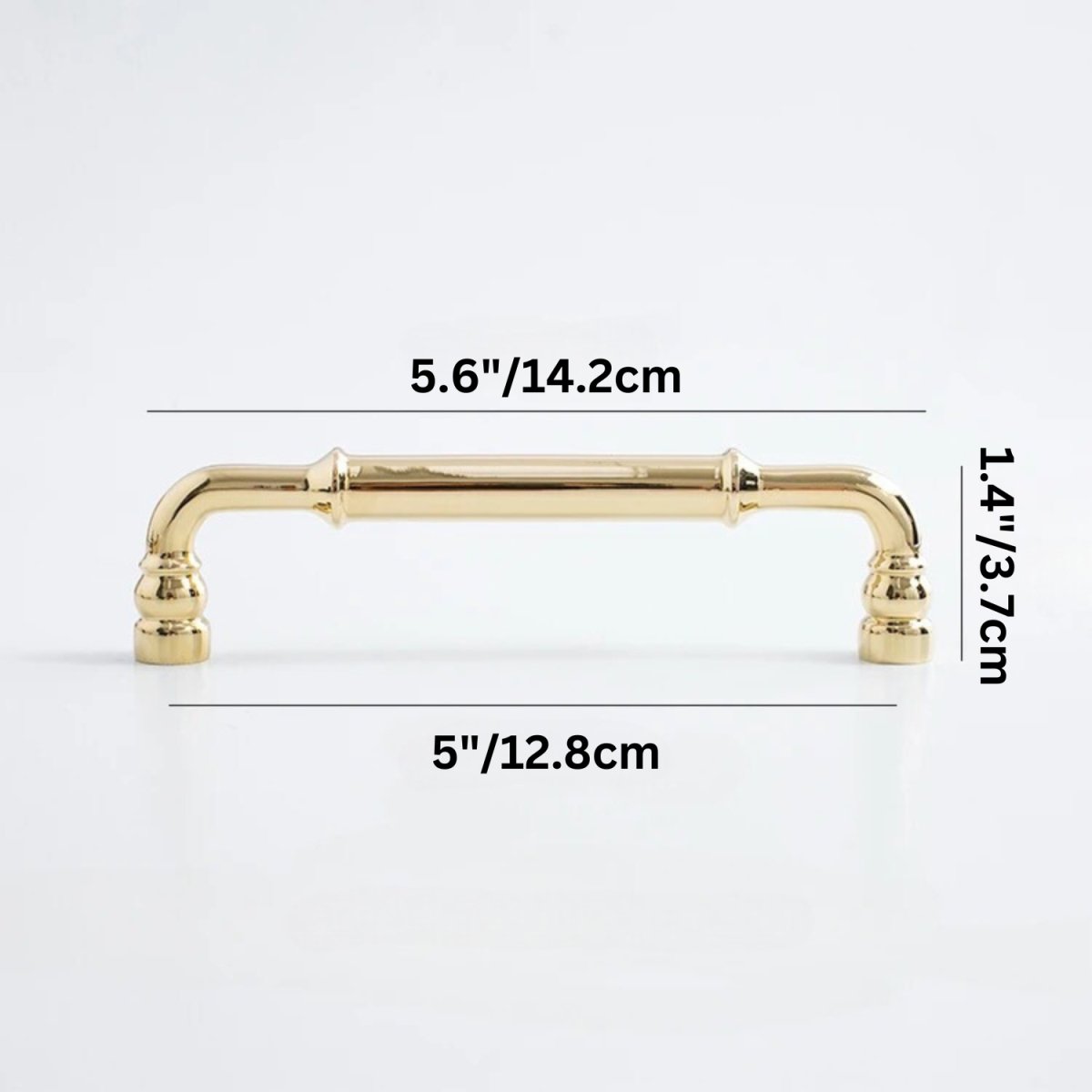 Gold-Finish Cabinet Knobs & Drawer Pull Bars, Modern Kitchen & Dresser Hardware, Ergonomic Grip, Set of 2 Pieces, 1.2-8.8in