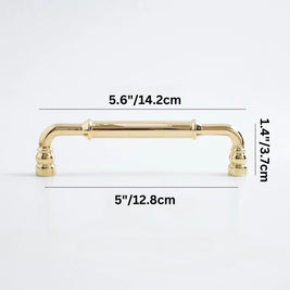 Gold-Finish Cabinet Knobs & Drawer Pull Bars, Modern Kitchen & Dresser Hardware, Ergonomic Grip, Set of 2 Pieces, 1.2-8.8in