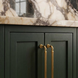 Gold-Finish Cabinet Knobs & Drawer Pull Bars, Modern Kitchen & Dresser Hardware, Ergonomic Grip, Set of 2 Pieces, 1.2-8.8in