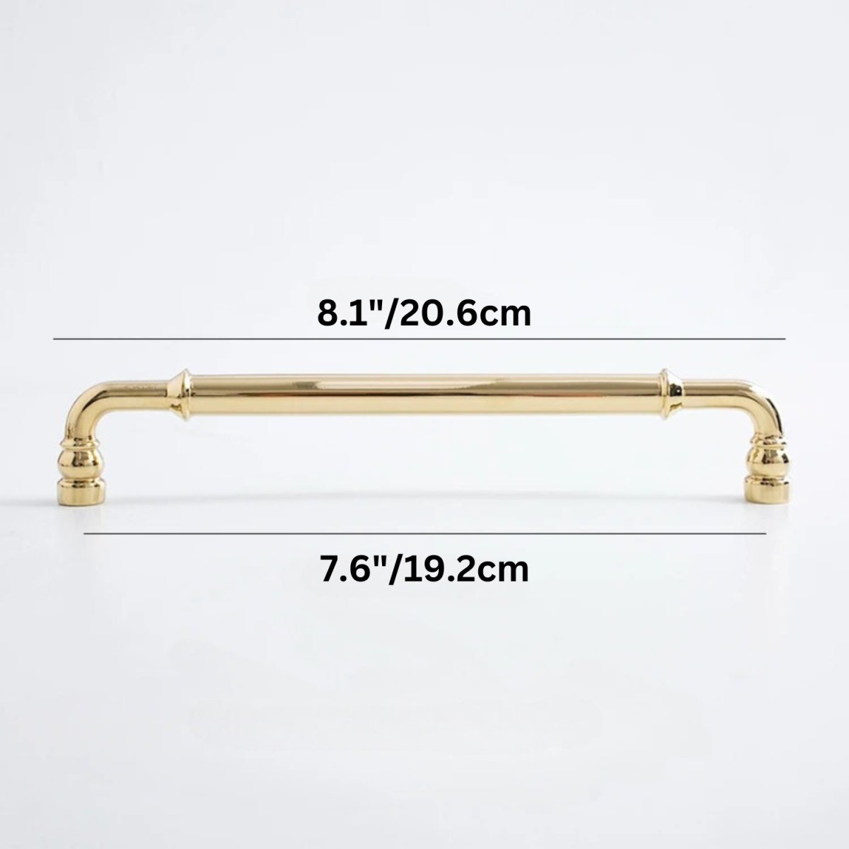 Gold-Finish Cabinet Knobs & Drawer Pull Bars, Modern Kitchen & Dresser Hardware, Ergonomic Grip, Set of 2 Pieces, 1.2-8.8in