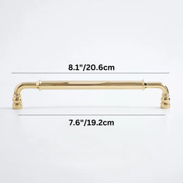 Gold-Finish Cabinet Knobs & Drawer Pull Bars, Modern Kitchen & Dresser Hardware, Ergonomic Grip, Set of 2 Pieces, 1.2-8.8in