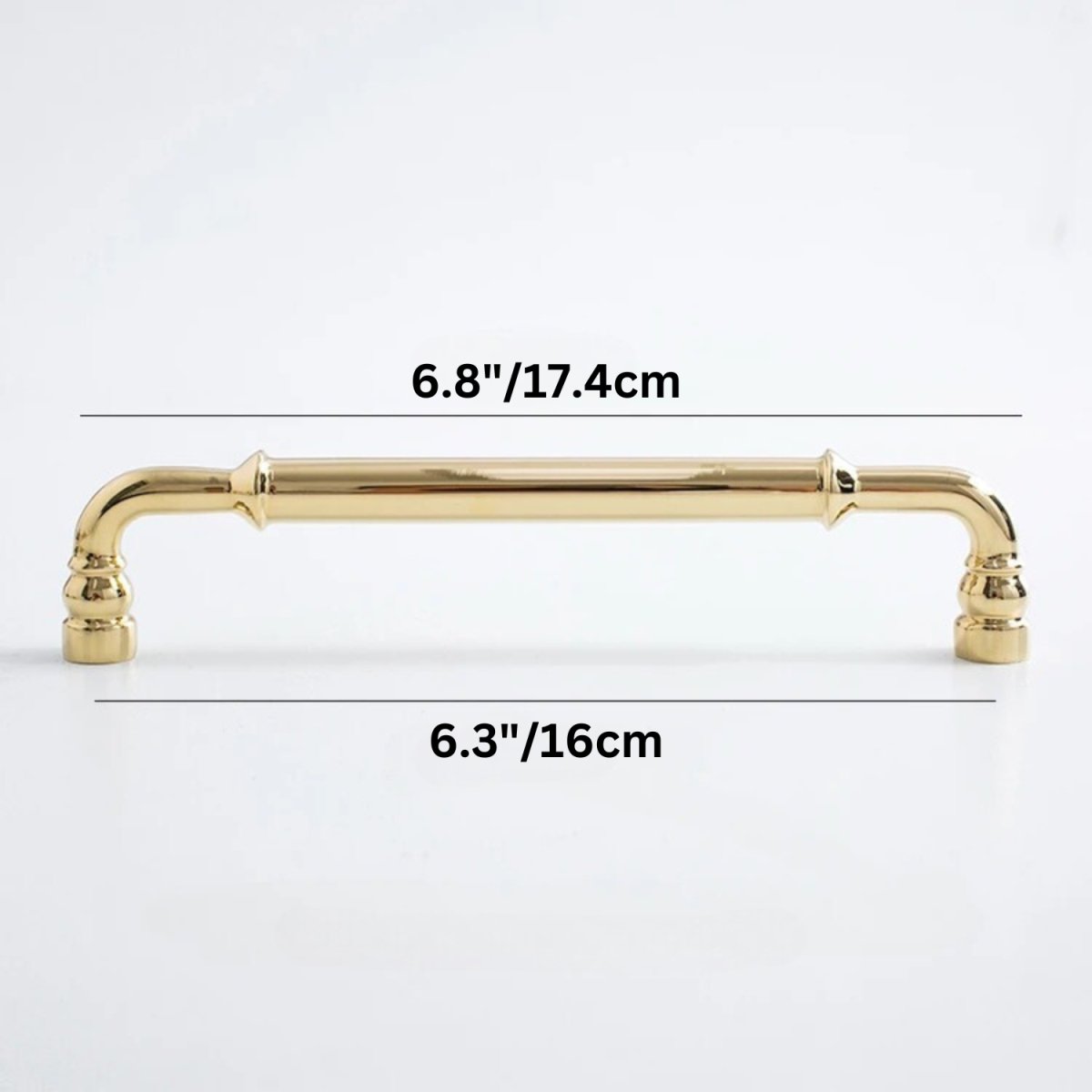 Gold-Finish Cabinet Knobs & Drawer Pull Bars, Modern Kitchen & Dresser Hardware, Ergonomic Grip, Set of 2 Pieces, 1.2-8.8in