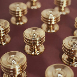Gold-Finish Cabinet Knobs & Drawer Pull Bars, Modern Kitchen & Dresser Hardware, Ergonomic Grip, Set of 2 Pieces, 1.2-8.8in