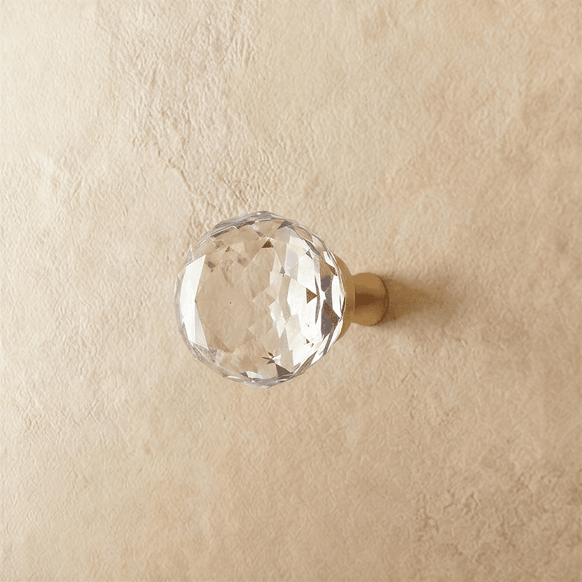 Crystal Ball Cabinet Knobs, Classic Kitchen & Dresser Hardware, Smooth Rounded Grip, Set of 2, 1.2 x 1.6in