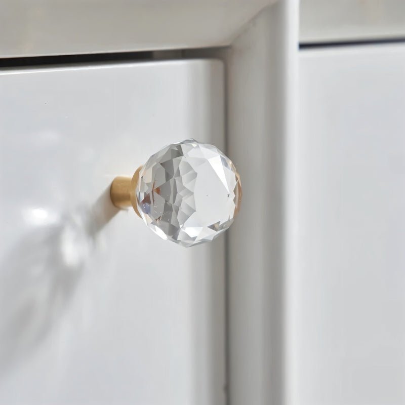 Crystal Ball Cabinet Knobs, Classic Kitchen & Dresser Hardware, Smooth Rounded Grip, Set of 2, 1.2 x 1.6in