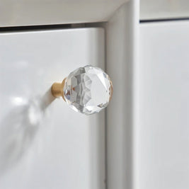Crystal Ball Cabinet Knobs, Classic Kitchen & Dresser Hardware, Smooth Rounded Grip, Set of 2, 1.2 x 1.6in