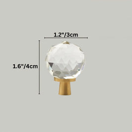Crystal Ball Cabinet Knobs, Classic Kitchen & Dresser Hardware, Smooth Rounded Grip, Set of 2, 1.2 x 1.6in