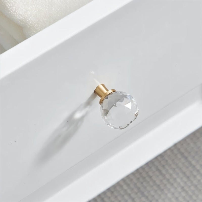 Crystal Ball Cabinet Knobs, Classic Kitchen & Dresser Hardware, Smooth Rounded Grip, Set of 2, 1.2 x 1.6in
