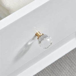 Crystal Ball Cabinet Knobs, Classic Kitchen & Dresser Hardware, Smooth Rounded Grip, Set of 2, 1.2 x 1.6in