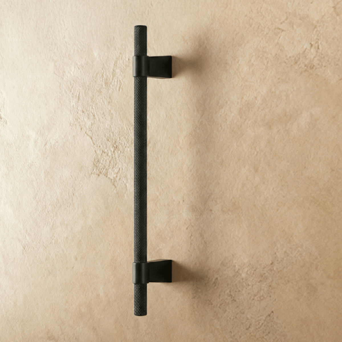 Knurled Cabinet Knobs & Drawer Pull Bars, Modern Kitchen & Wardrobe Hardware, Gold-Tone & Black Finish, Set of 2, 1.1-12.6in