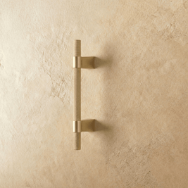 Knurled Cabinet Knobs & Drawer Pull Bars, Modern Kitchen & Wardrobe Hardware, Gold-Tone & Black Finish, Set of 2, 1.1-12.6in