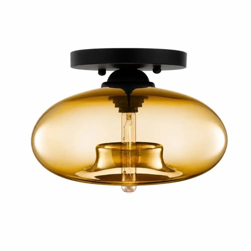 VENLA: Art-Deco Plafonnière met Glazen Bol - Volsani