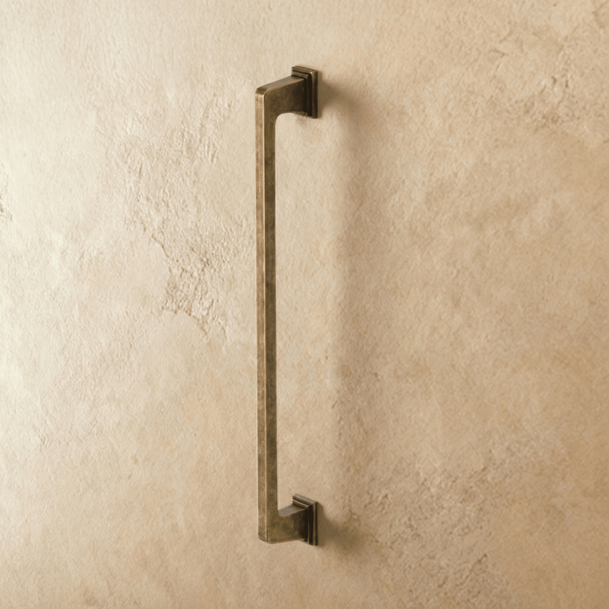 Brass Rectangular Pull Bars, Modern Cabinet & Wardrobe Hardware, Vintage Brass Finish, Set of 2, 3-7.6in