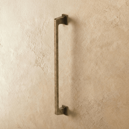 Brass Rectangular Pull Bars, Modern Cabinet & Wardrobe Hardware, Vintage Brass Finish, Set of 2, 3-7.6in