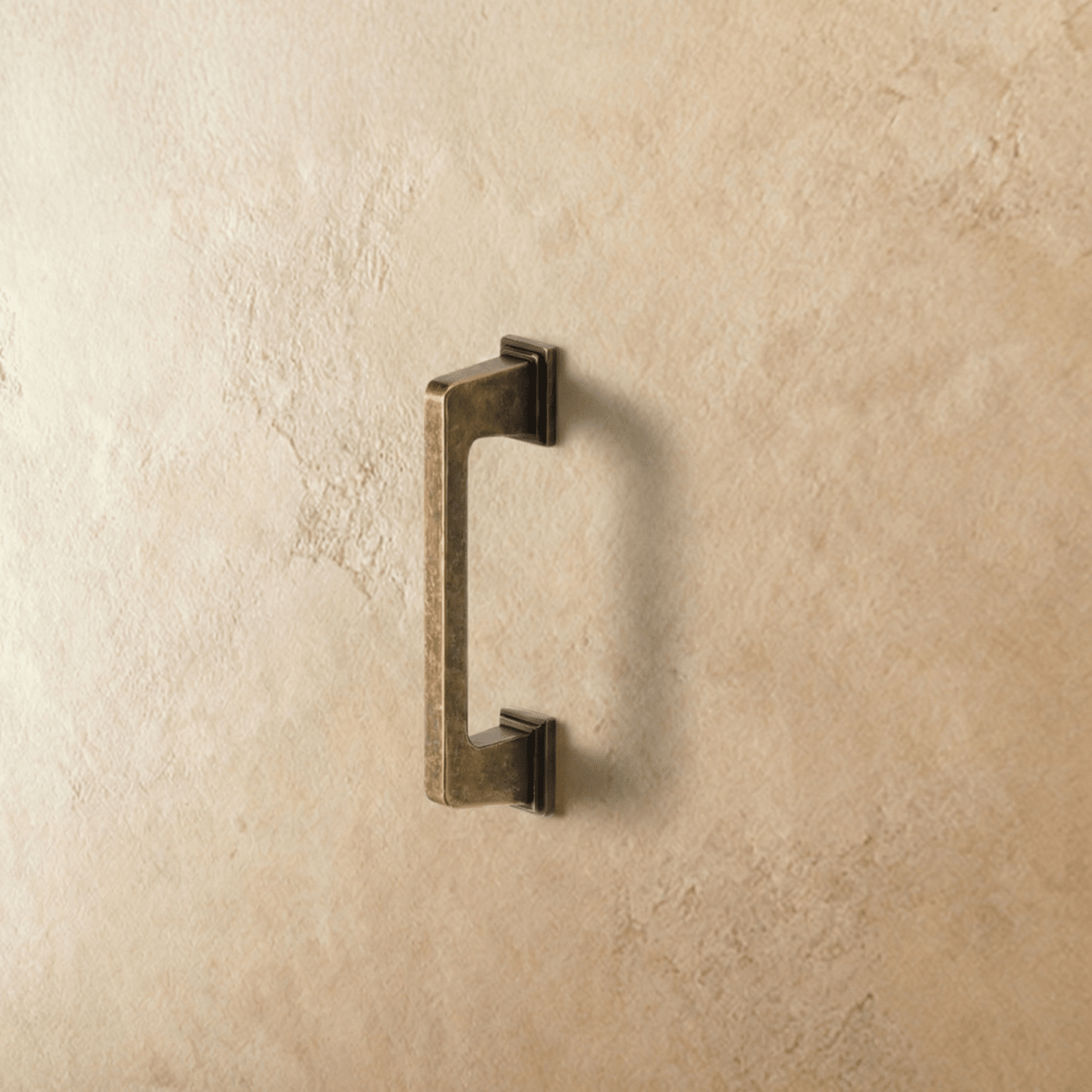 Brass Rectangular Pull Bars, Modern Cabinet & Wardrobe Hardware, Vintage Brass Finish, Set of 2, 3-7.6in