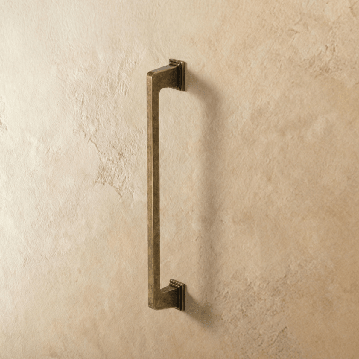 Brass Rectangular Pull Bars, Modern Cabinet & Wardrobe Hardware, Vintage Brass Finish, Set of 2, 3-7.6in