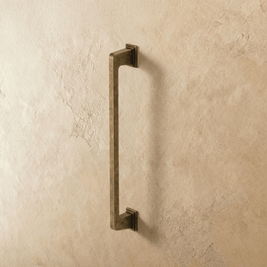 Brass Rectangular Pull Bars, Modern Cabinet & Wardrobe Hardware, Vintage Brass Finish, Set of 2, 3-7.6in