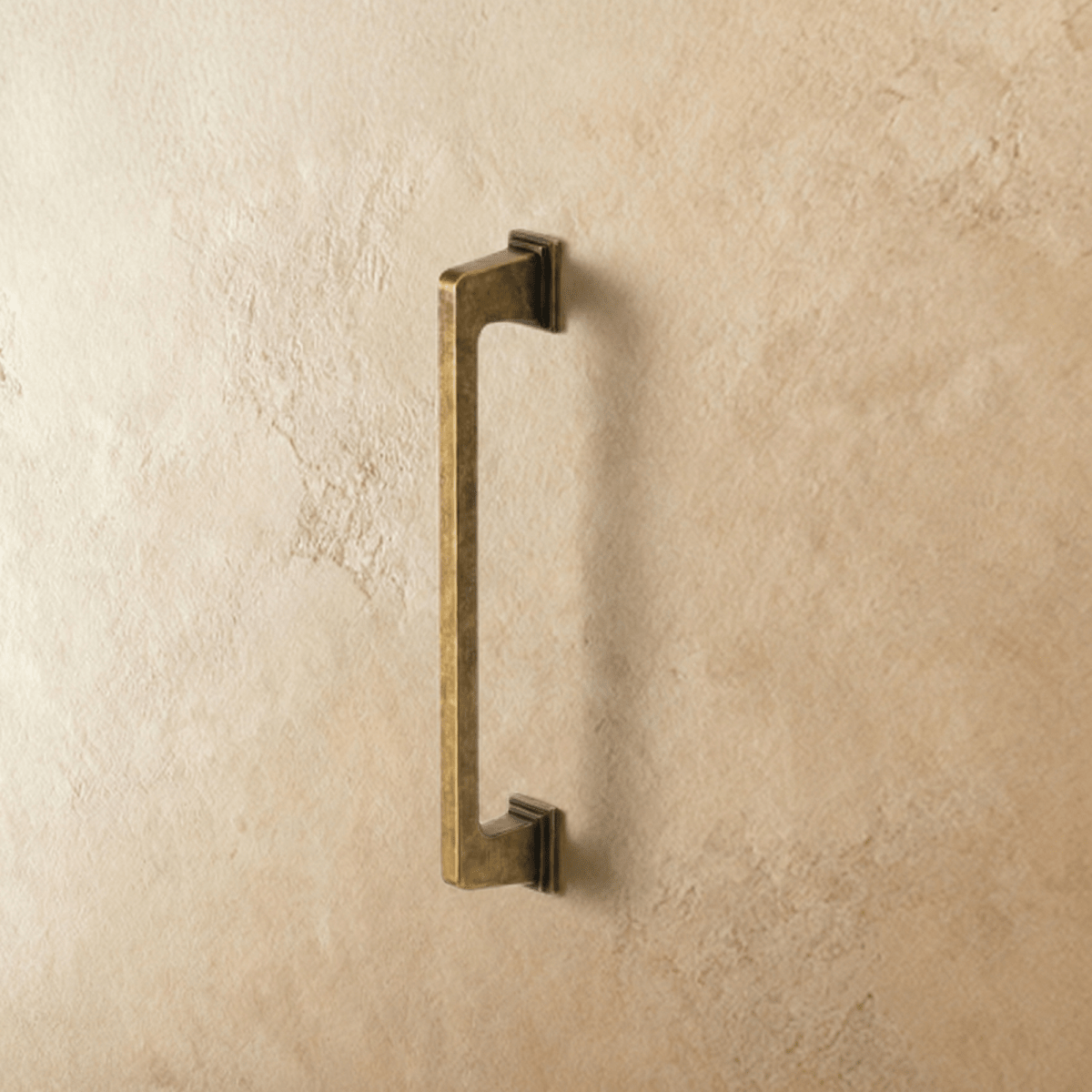 Brass Rectangular Pull Bars, Modern Cabinet & Wardrobe Hardware, Vintage Brass Finish, Set of 2, 3-7.6in