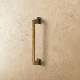 Brass Rectangular Pull Bars, Modern Cabinet & Wardrobe Hardware, Vintage Brass Finish, Set of 2, 3-7.6in