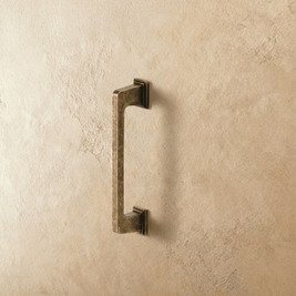 Brass Rectangular Pull Bars, Modern Cabinet & Wardrobe Hardware, Vintage Brass Finish, Set of 2, 3-7.6in