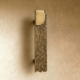 Solid Brass Drawer Pulls, Modern Kitchen & Vanity Hardware, Textured Sculptural Form, Set of 2 Left or Right Facing, 1.2-3.7in