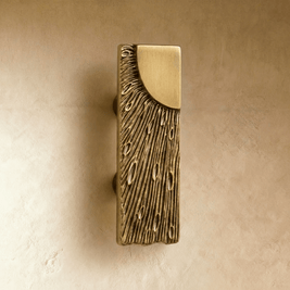 Solid Brass Drawer Pulls, Modern Kitchen & Vanity Hardware, Textured Sculptural Form, Set of 2 Left or Right Facing, 1.2-3.7in