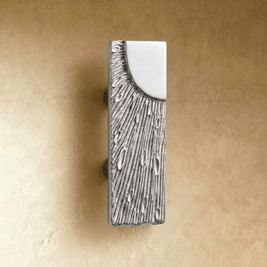 Solid Brass Drawer Pulls, Modern Kitchen & Vanity Hardware, Textured Sculptural Form, Set of 2 Left or Right Facing, 1.2-3.7in