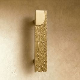 Solid Brass Drawer Pulls, Modern Kitchen & Vanity Hardware, Textured Sculptural Form, Set of 2 Left or Right Facing, 1.2-3.7in