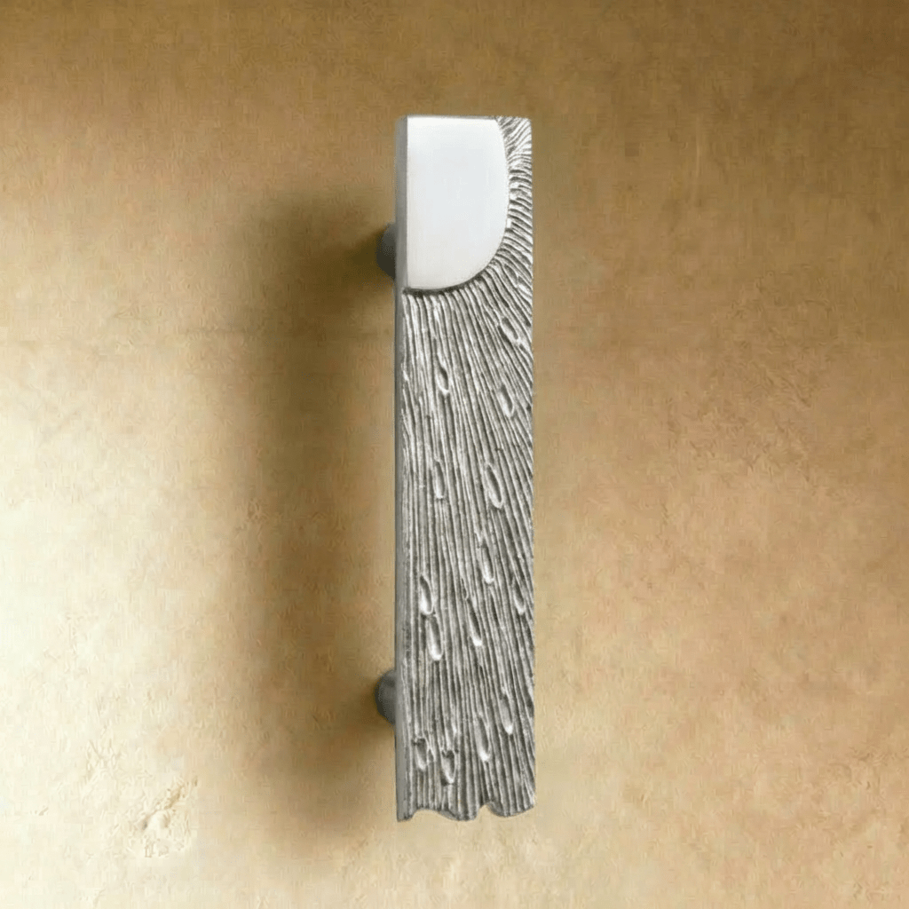 Solid Brass Drawer Pulls, Modern Kitchen & Vanity Hardware, Textured Sculptural Form, Set of 2 Left or Right Facing, 1.2-3.7in