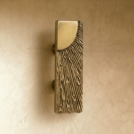 Solid Brass Drawer Pulls, Modern Kitchen & Vanity Hardware, Textured Sculptural Form, Set of 2 Left or Right Facing, 1.2-3.7in