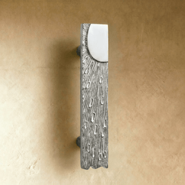 Solid Brass Drawer Pulls, Modern Kitchen & Vanity Hardware, Textured Sculptural Form, Set of 2 Left or Right Facing, 1.2-3.7in